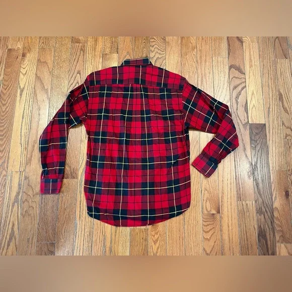 Vintage‎ Burberry London Buffalo Plaid Shirt Button Down Up Mens Medium USA Made